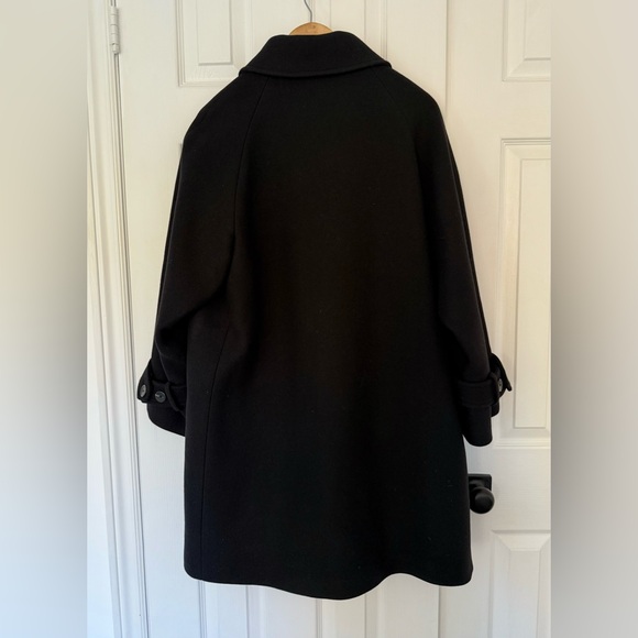massimo dutti Black tabard-effect wool blend coat - Picture 9 of 10